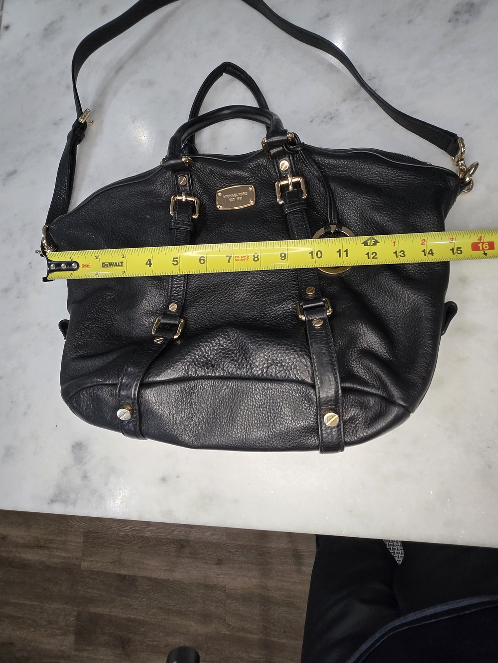 Michael Kors Black Leather Satchel with Gold Hardware - Picture 11 of 11